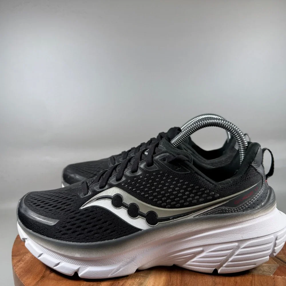 Saucony Guide 17 Mens Running Shoes Black White Silver‎ S20936-100 Size 7